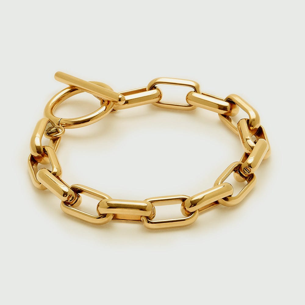 Bracelets LUXE Rectangle Link T-Bar Bracelet - Gold Orelia Jewellery