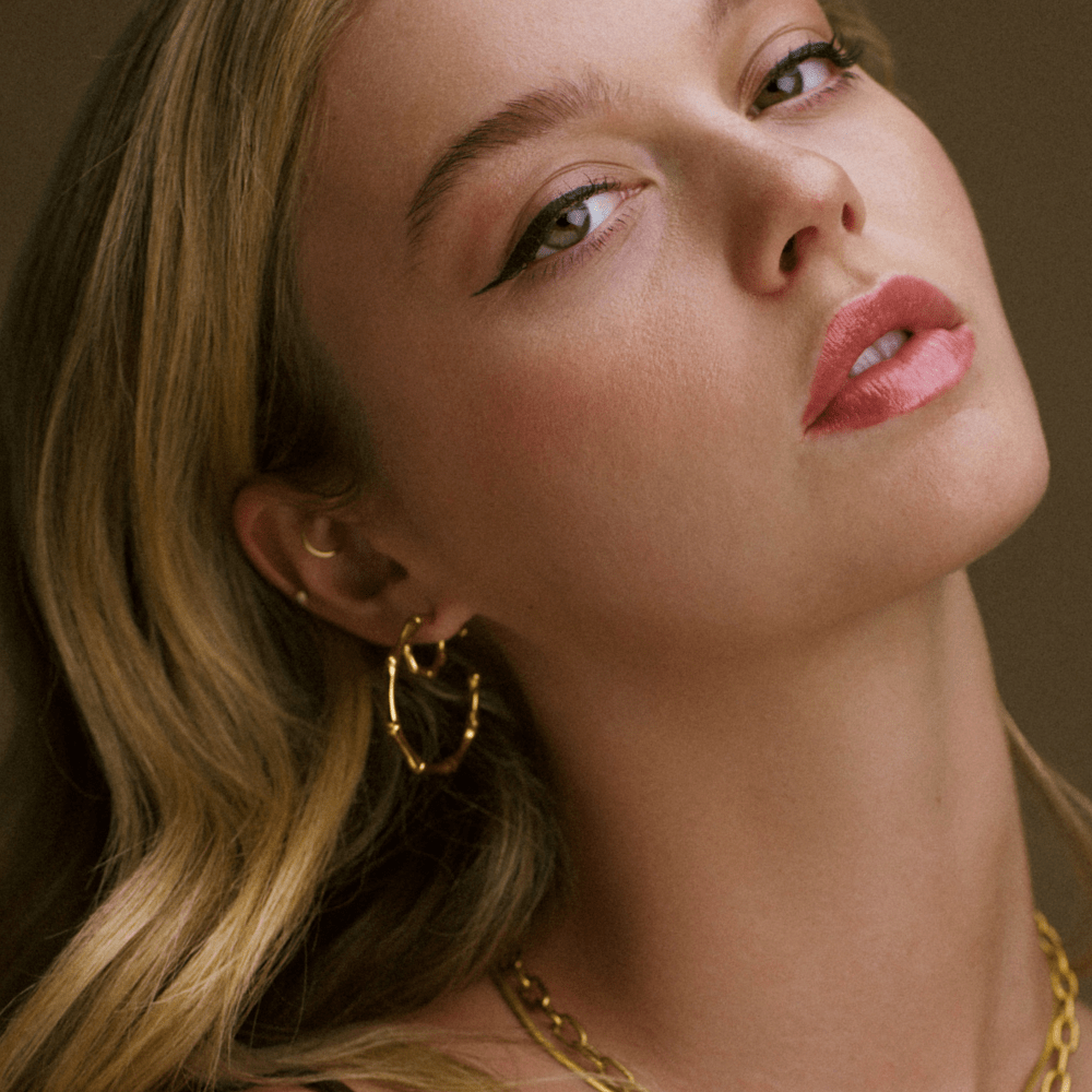 Huggie Hoop LUXE Polished Bamboo Huggie Hoop Earrings Orelia Jewellery