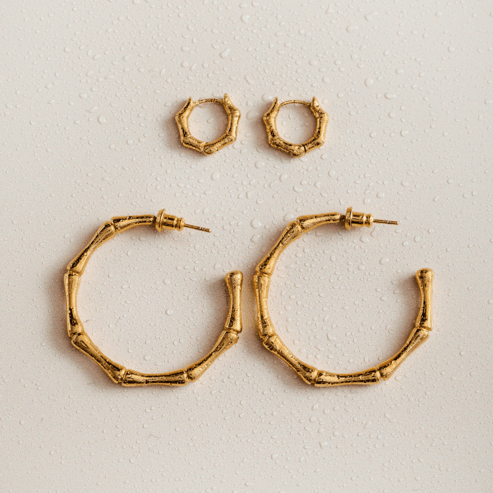 Huggie Hoop LUXE Polished Bamboo Huggie Hoop Earrings Orelia Jewellery