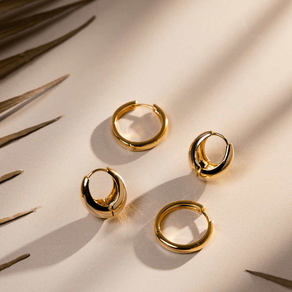 Small Hoop Polished Domed Taper Hoop Earrings Orelia Jewellery